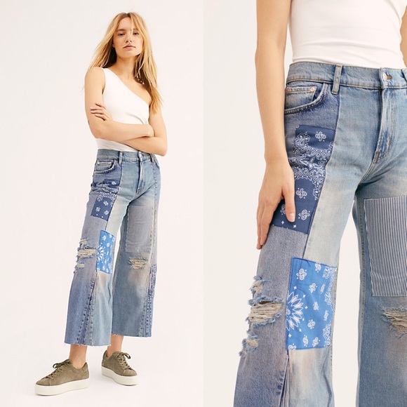 Free People Heart Of Gold Jeans Bandana 
